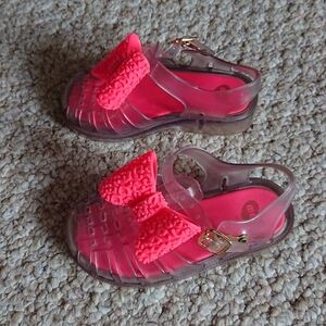 Mel By Melissa Toddler Clear Jelly Sandals Pink Leopard Bow Size 7